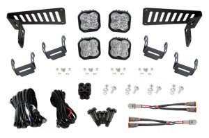 Jeep Wrangler LED Light Pods - Diode Dynamics - SS3 Cowl LED Bracket Kit - White - `18-`25